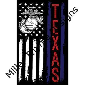 Texas Blood Stripe Flag Decal